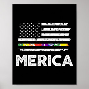 LGBT Pride American Flag T Shirt - 4th of July Gay Poster