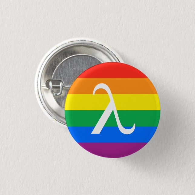 LGBT Pride and Activism Lambda 1 Inch Round Button (Front & Back)