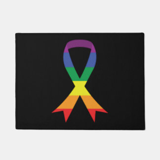 Lgbt pride awareness ribbon. Sticker Doormat
