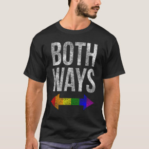 LGBT Pride Both Ways Bisexual Rainbow Arrow Human  T-Shirt