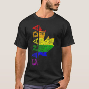 Lgbt Pride Canadian Flag Canada Rainbow Gay Suppor T-Shirt