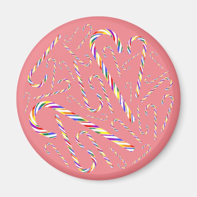 LGBT+ Pride Candy Cane Magnet (Front)