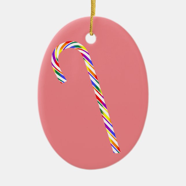 LGBT+ Pride Candy Cane Ornament (Front)