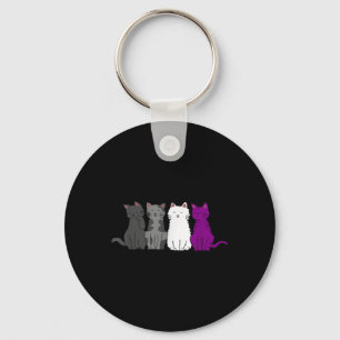 Lgbt Pride Cat Animal Ace Flag Auality Demiual Aua Keychain