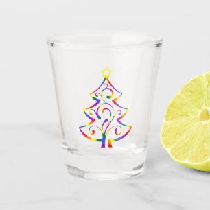 LGBT+ Pride Christmas Tree Shot Glass