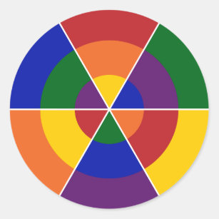 LGBT Pride Colourful Geometric Rainbow Pattern Classic Round Sticker