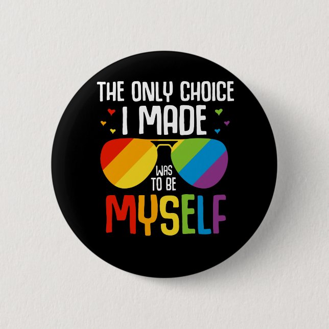 LGBT Pride Colourful Rainbow Sunglasses Equal Righ 2 Inch Round Button (Front)