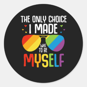 LGBT Pride Colourful Rainbow Sunglasses Equal Righ Classic Round Sticker