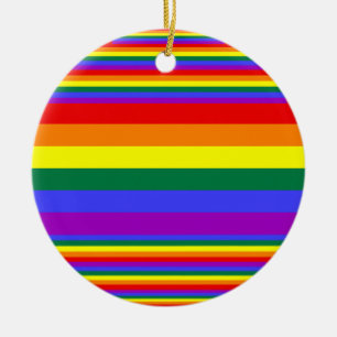 LGBT Pride Colours Ceramic Ornament