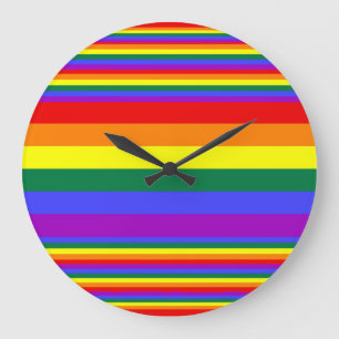 LGBT Pride Colours  Large Clock