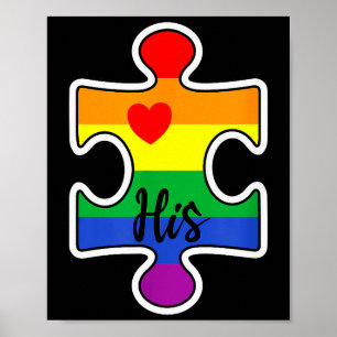 Lgbt Pride Couple Matching Valentine His Gay Rainb Poster