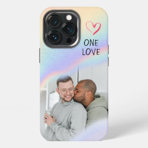 LGBT Pride Couple One Love Colourful Rainbow Photo iPhone 13 Pro Case