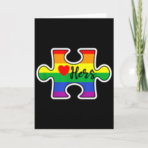Lgbt Pride Couple Valentine Lesbian Hers Rainbow P Card