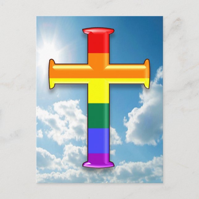 LGBT Pride Cross Postcard (Front)