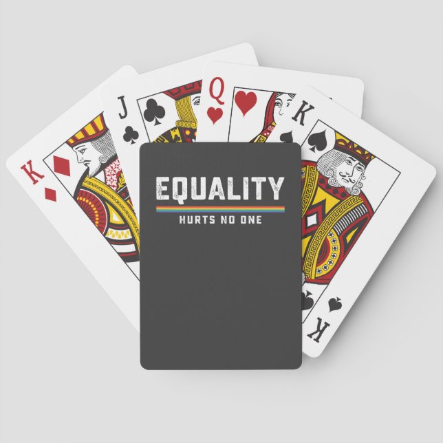 LGBT Pride Equality Hurts No One Gay Lesbian Playing Cards (Back)