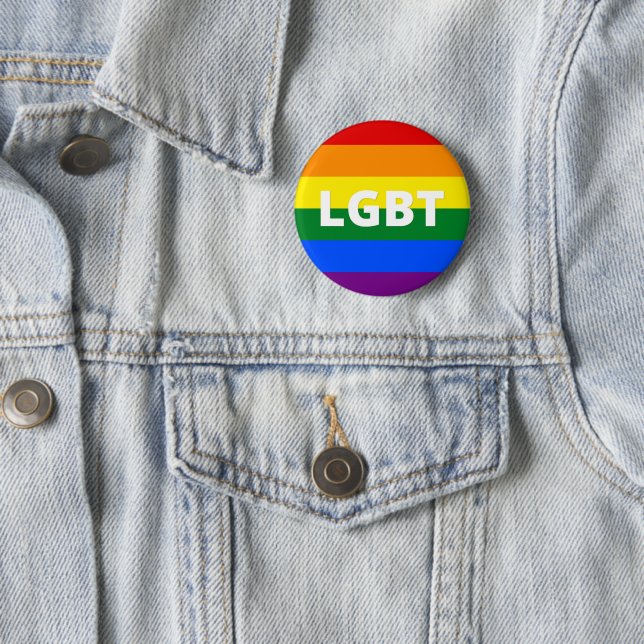 LGBT Pride Flag 2 Inch Round Button (In Situ)