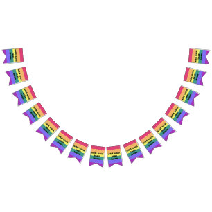LGBT Pride flag, add custom text or symbols Bunting Flags