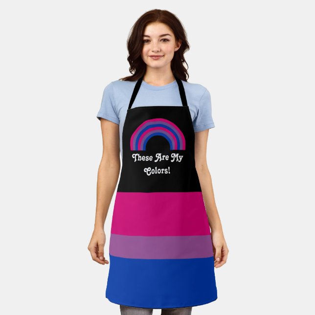 LGBT pride flag and rainbow with a custom text Apron (Worn)