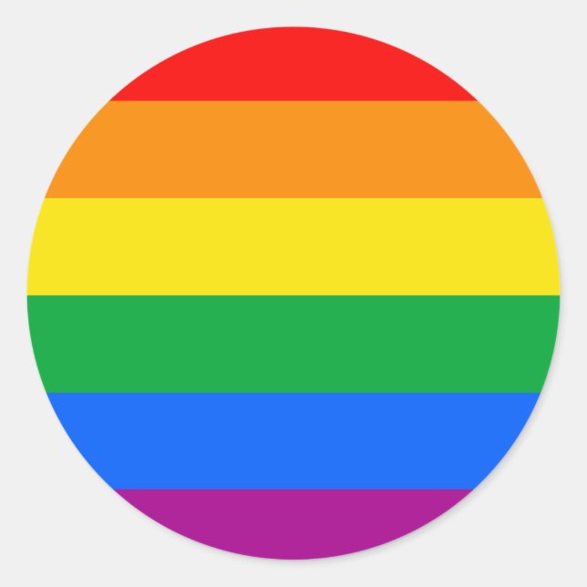 LGBT Pride Flag / Rainbow Flag Classic Round Sticker (Front)