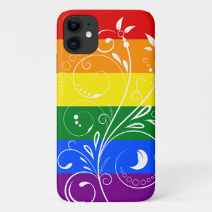 LGBT Pride Flag Vintage Floral Bloom iPhone 11 Case
