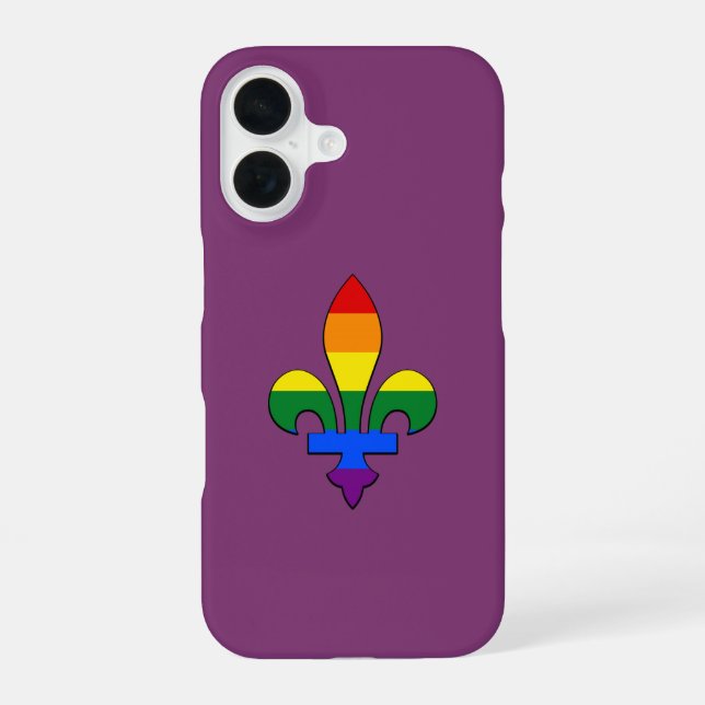 LGBT pride fleur-de-lis  iPhone 16 Case (Back)