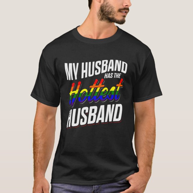 LGBT Pride Gay Bachelor Party Hottest Husband Enga T-Shirt (Front)