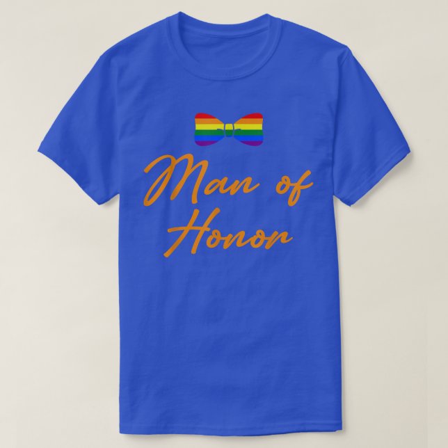 Lgbt Pride Gay Bachelor Party Man Of Honour Engage T-Shirt (Design Front)