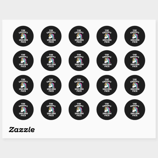 LGBT Pride Gay Bachelor Party Unicorn Pack Classic Round Sticker (Sheet)