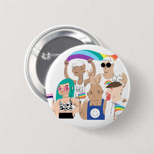LGBT+Pride. GAY love. Rainbow flag.       2 Inch Round Button