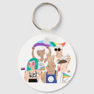 LGBT+Pride. GAY love. Rainbow flag.         Keychain