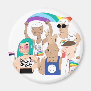 LGBT+Pride. GAY love. Rainbow flag. Magnet