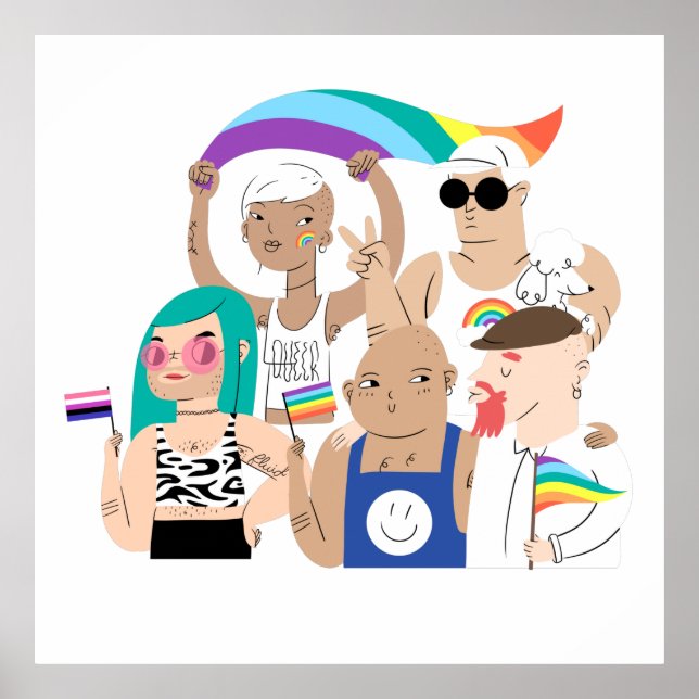LGBT+Pride. GAY love. Rainbow flag.   Poster (Front)