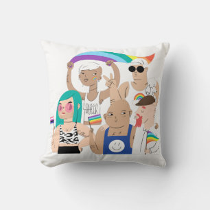LGBT+Pride. GAY love. Rainbow flag. Throw Pillow