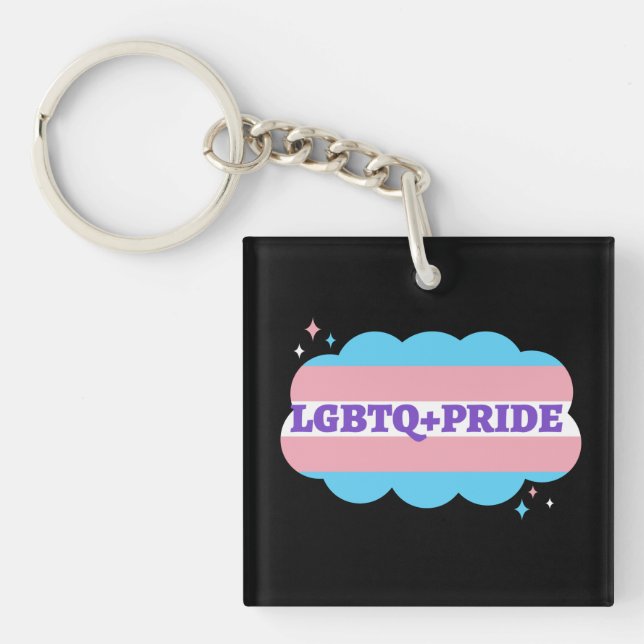 LGBT+Pride. Gay- rainbow love.   Keychain (Front)
