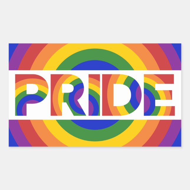 LGBT Pride Geometric Rainbow Bullseye Sticker (Front)