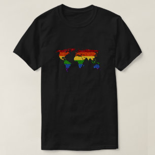 LGBT Pride Glitter World Map T-Shirt