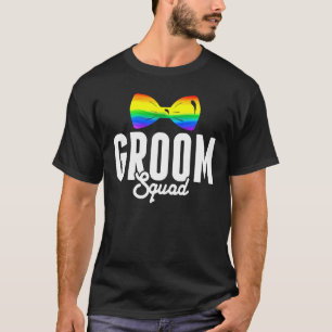 LGBT Pride Groom Squad Gay Bachelor Party Rainbow T-Shirt
