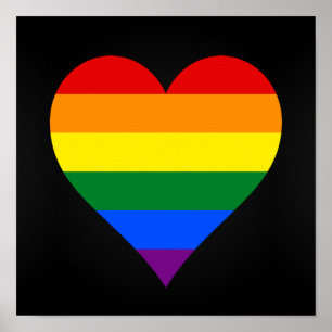 LGBT pride heart poster