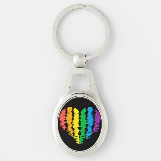 LGBT+pride. Heart rainbow.         Keychain (Front)