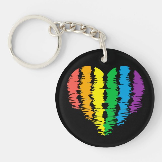 LGBT+pride. Heart rainbow.         Keychain (Front)