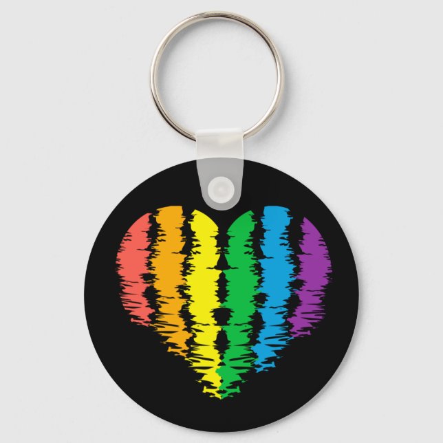 LGBT+pride. Heart rainbow.         Keychain (Front)
