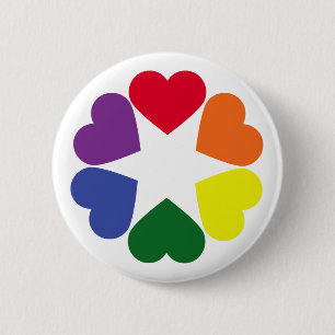 LGBT pride hearts 2 Inch Round Button