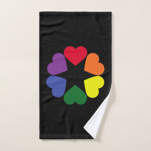 LGBT pride hearts Bath Towel Set