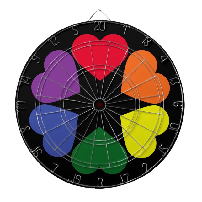 LGBT pride hearts Dartboard (Front)