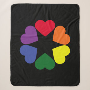 LGBT pride hearts Sherpa Blanket