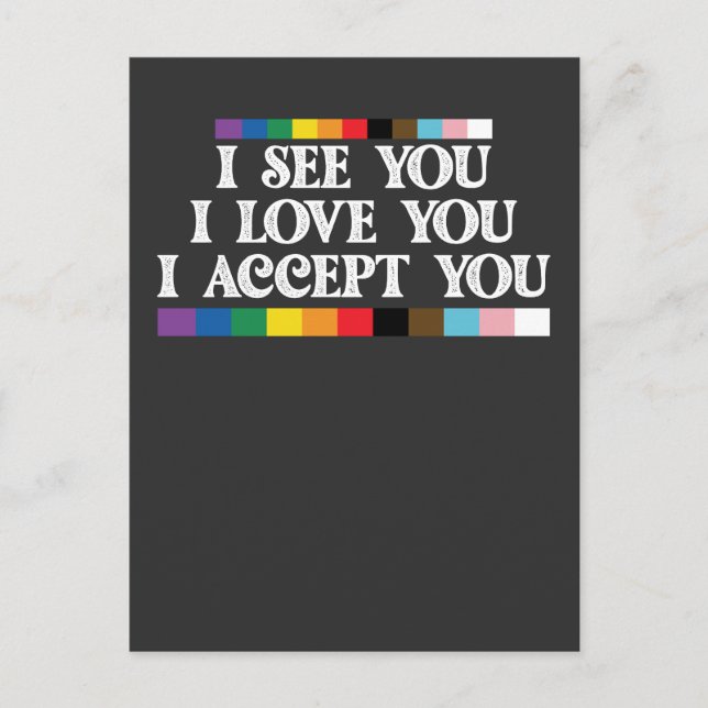 LGBT Pride I See Love Accept You Support Invitation Postcard (Front)