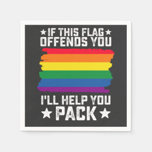LGBT Pride If This Flag Offends You I'll Help You Napkin