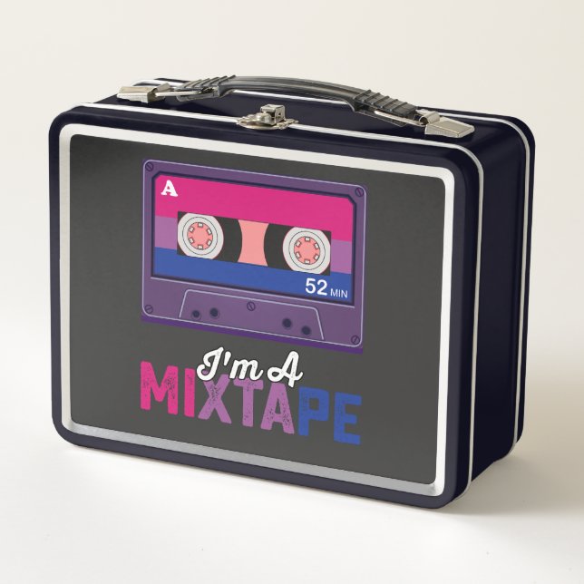 LGBT Pride Im A Mixtape Cassette Bi Metal Lunch Box (Front)