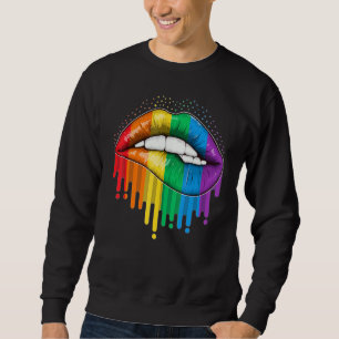Lgbt Pride Lips Rainbow Gay Lesbian Bisexual Trans Sweatshirt