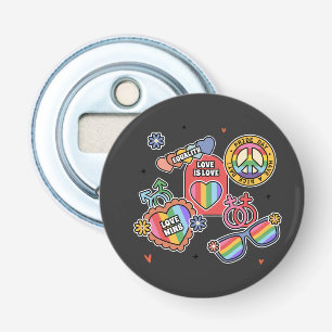 LGBT+pride. Love is love, equality, Pride day. Bottle Opener